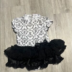 Black and White Floral Baby Dress